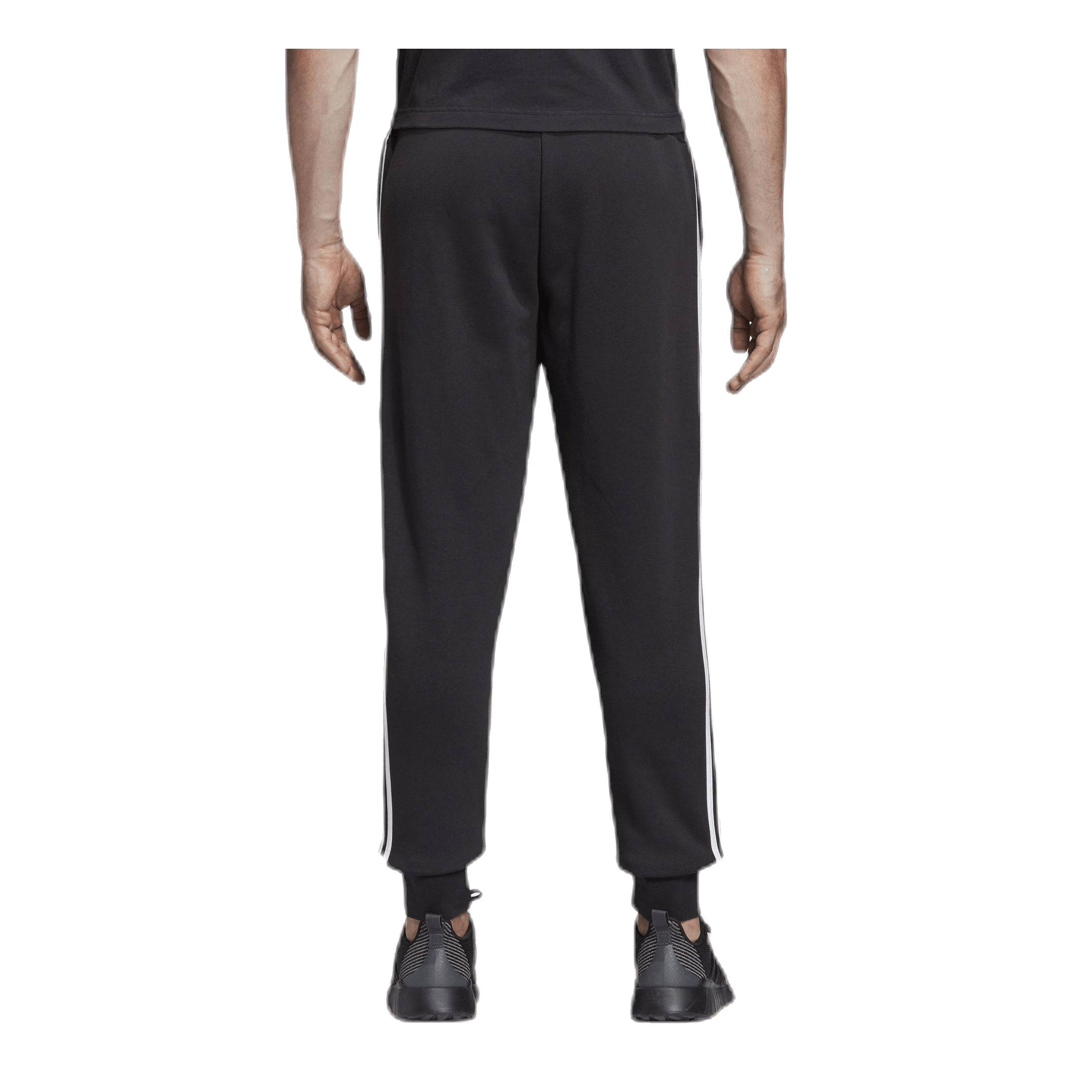 ADIDAS Essentials 3 Stripes Tapered Pant Ft Cuffed Black / White 3 ADIDAS Essentials 3 Stripes Tapered Pant Ft Cuffed Black / White - Image 3