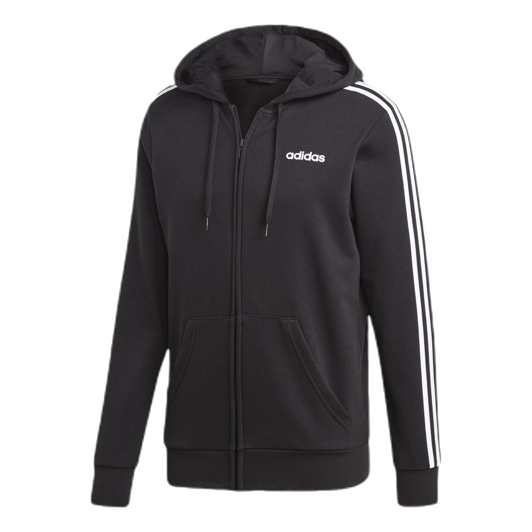 ADIDAS Essentials 3 Stripes Fullzip French Terry Black / White 6 ADIDAS Essentials 3 Stripes Fullzip French Terry Black / White - Image 6