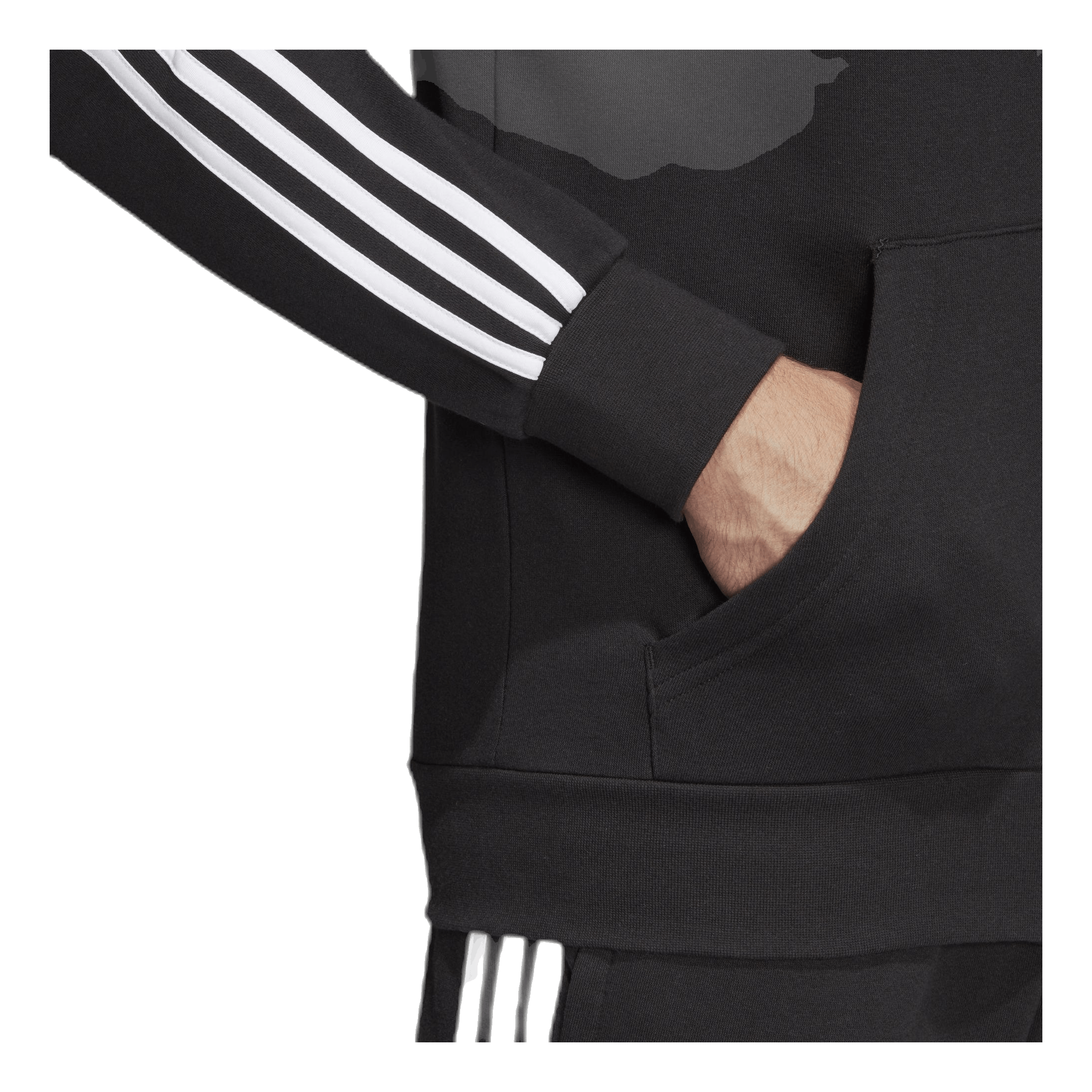 ADIDAS Essentials 3 Stripes Fullzip French Terry Black / White 9 ADIDAS Essentials 3 Stripes Fullzip French Terry Black / White - Image 9
