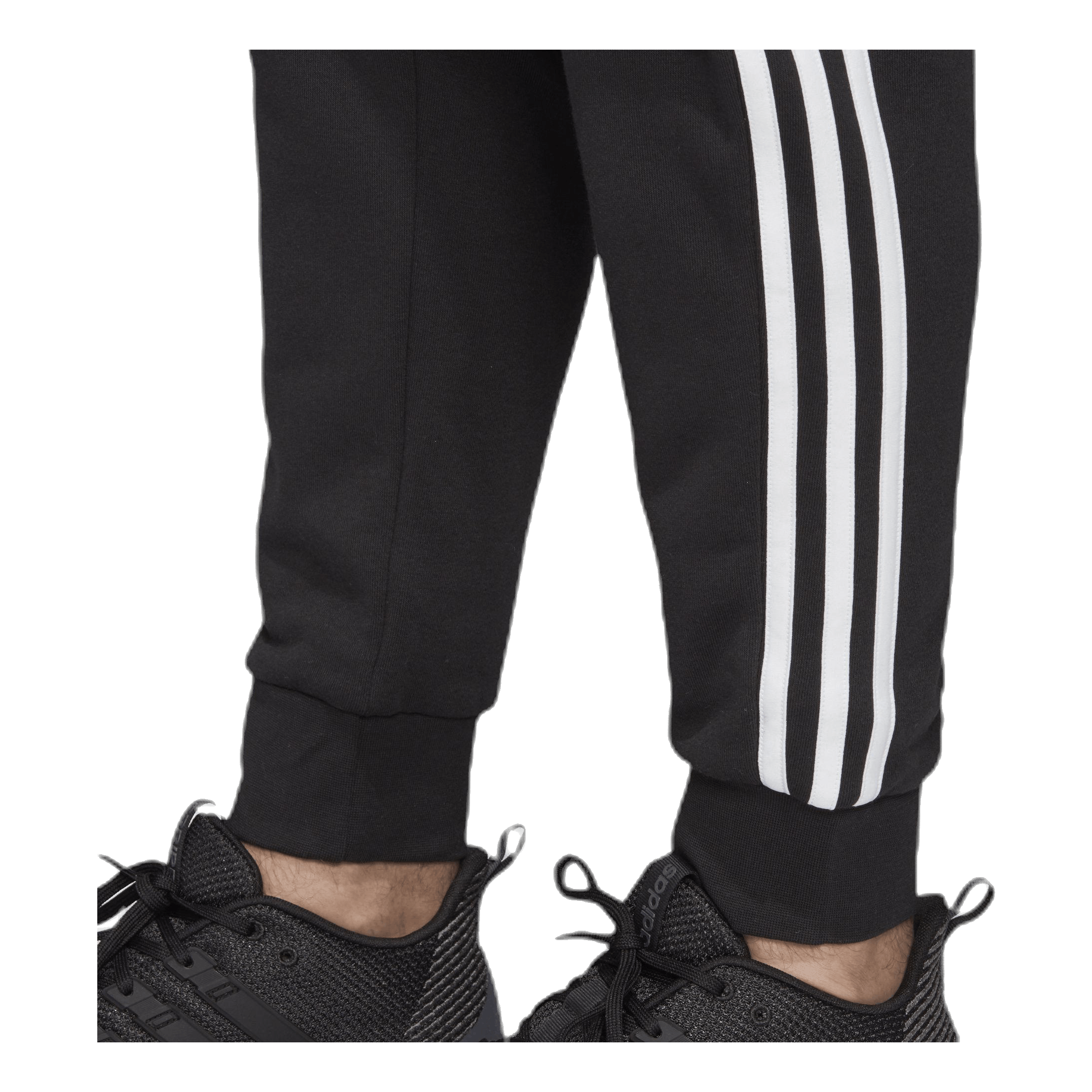 ADIDAS Essentials 3 Stripes Tapered Pant Ft Cuffed Black / White 8 ADIDAS Essentials 3 Stripes Tapered Pant Ft Cuffed Black / White - Image 8