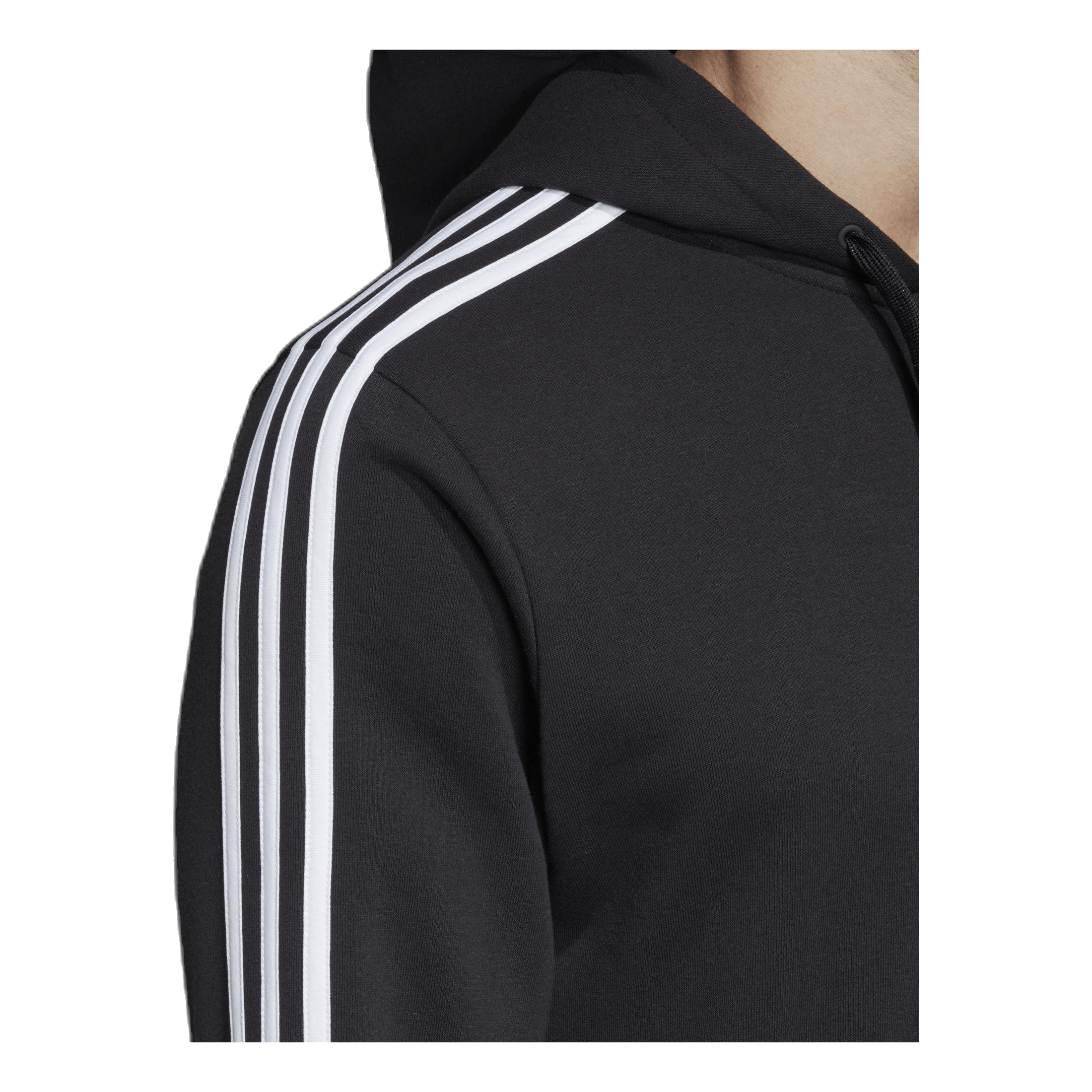ADIDAS Essentials 3 Stripes Fullzip French Terry Black / White 11 ADIDAS Essentials 3 Stripes Fullzip French Terry Black / White - Image 11