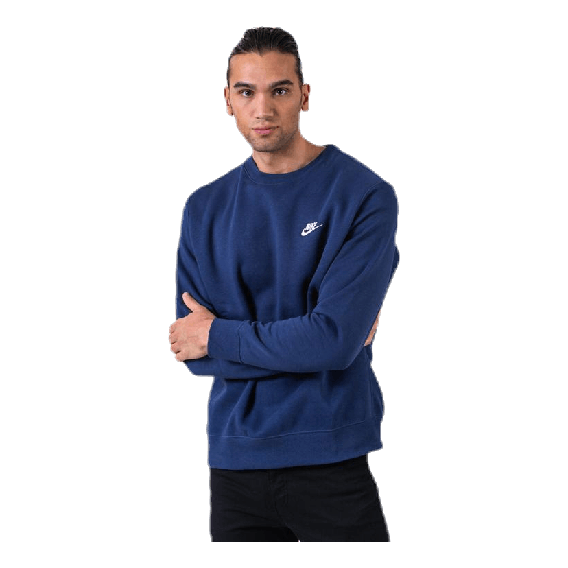 Nike Sportswear Club Fleece Crew MIDNIGHT NAVY/WHITE 2 Nike Sportswear Club Fleece Crew MIDNIGHT NAVY/WHITE - Image 2