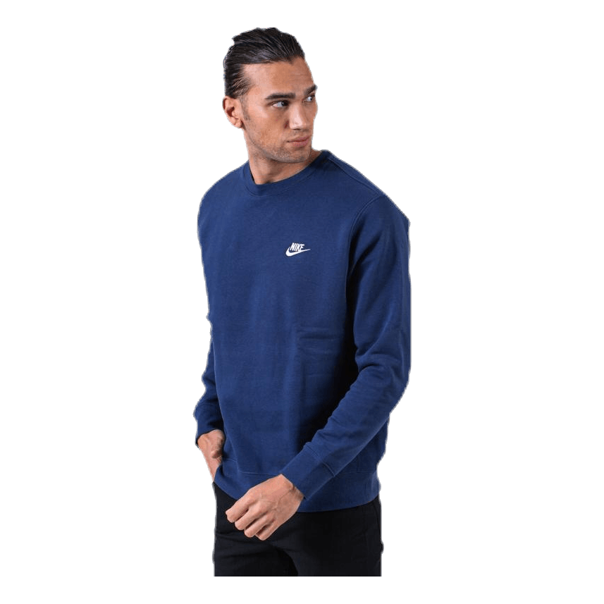 Nike Sportswear Club Fleece Crew MIDNIGHT NAVY/WHITE 4 Nike Sportswear Club Fleece Crew MIDNIGHT NAVY/WHITE - Image 4