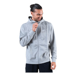 Nike Sportswear Club Men's Full-Zip Hoodie DK GREY HEATHER/MATTE SILVER/WHITE