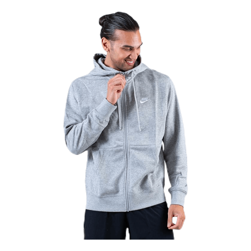 Nike Sportswear Club Men's Full-Zip Hoodie DK GREY HEATHER/MATTE SILVER/WHITE 1 Nike Sportswear Club Men's Full-Zip Hoodie DK GREY HEATHER/MATTE SILVER/WHITE