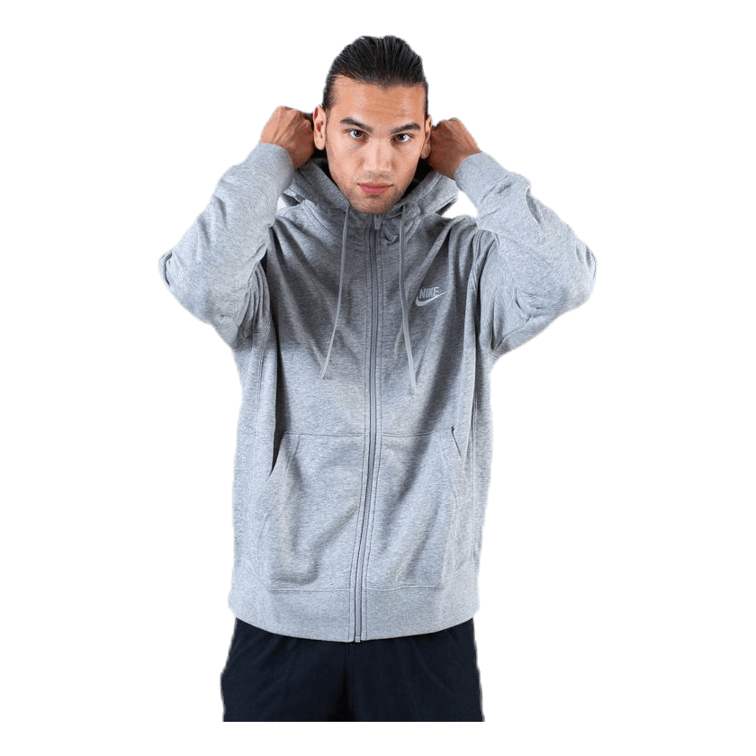 Nike Sportswear Club Men's Full-Zip Hoodie DK GREY HEATHER/MATTE SILVER/WHITE 6 Nike Sportswear Club Men's Full-Zip Hoodie DK GREY HEATHER/MATTE SILVER/WHITE - Image 6