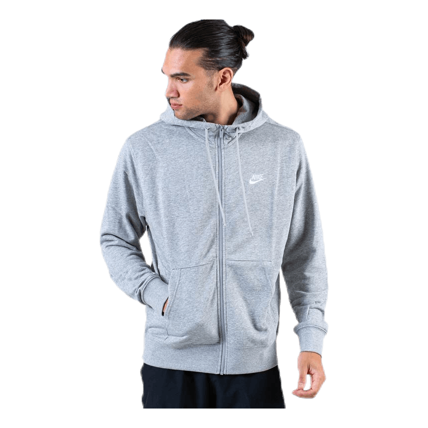 Nike Sportswear Club Men's Full-Zip Hoodie DK GREY HEATHER/MATTE SILVER/WHITE 7 Nike Sportswear Club Men's Full-Zip Hoodie DK GREY HEATHER/MATTE SILVER/WHITE - Image 7