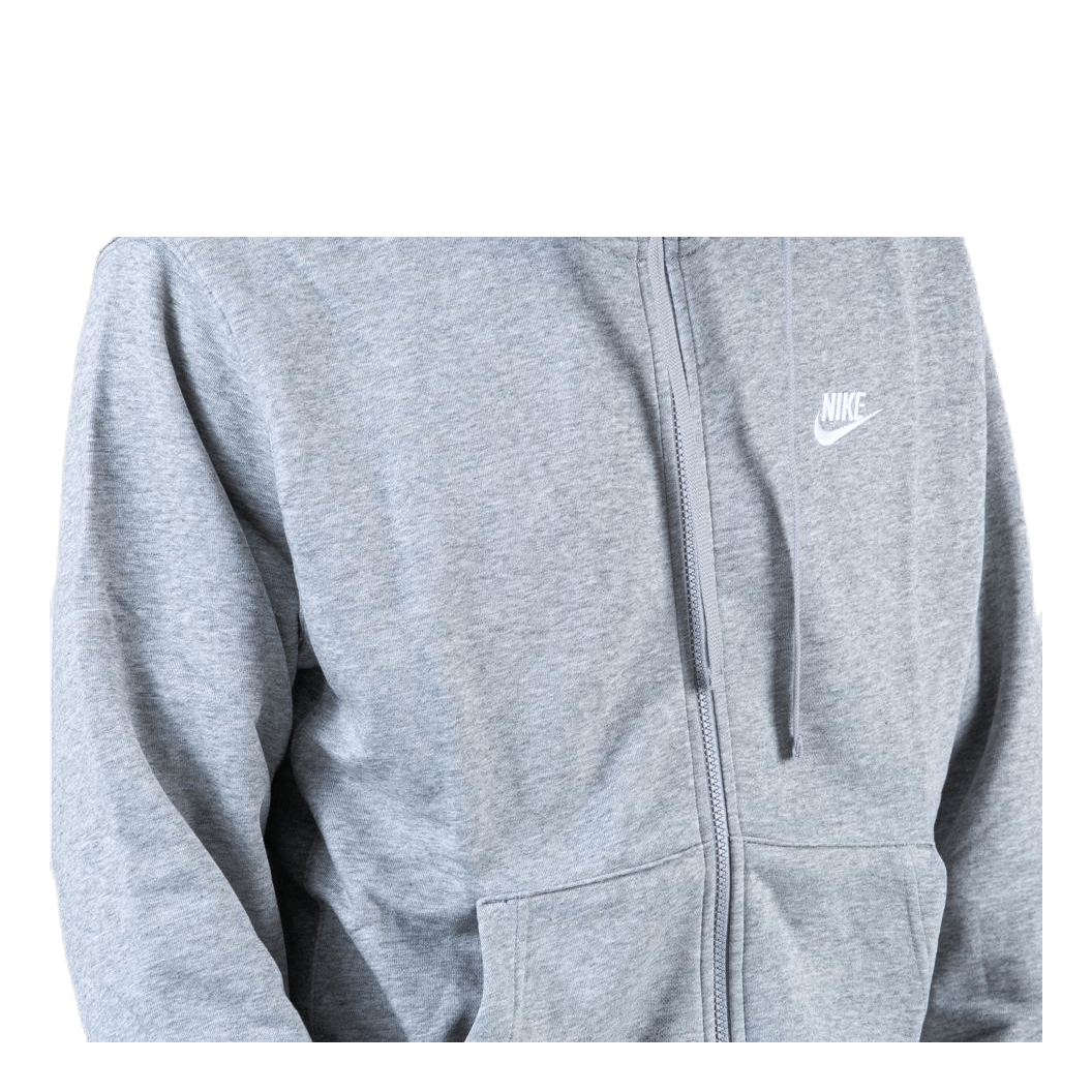 Nike Sportswear Club Men's Full-Zip Hoodie DK GREY HEATHER/MATTE SILVER/WHITE 8 Nike Sportswear Club Men's Full-Zip Hoodie DK GREY HEATHER/MATTE SILVER/WHITE - Image 8