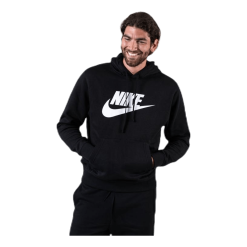 Nike Sportswear Club Fleece Men's Graphic Pullover Hoodie BLACK/BLACK/WHITE