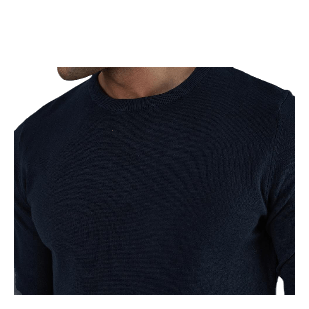 Jack & Jones Basic Knit Crew Neck Blue 4 Jack & Jones Basic Knit Crew Neck Blue - Image 4