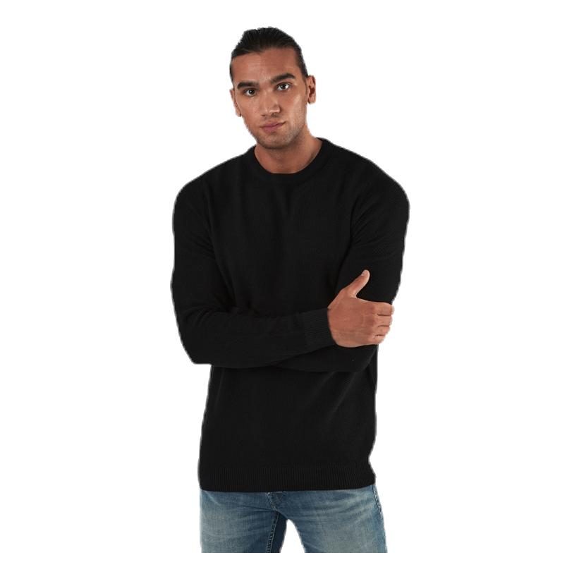 Jack & Jones Aaron Knit Crew Neck Black 1 Jack & Jones Aaron Knit Crew Neck Black