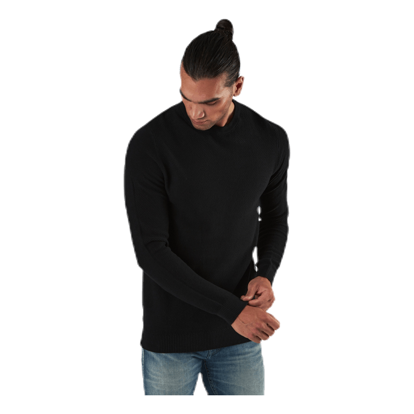 Jack & Jones Aaron Knit Crew Neck Black 2 Jack & Jones Aaron Knit Crew Neck Black - Image 2