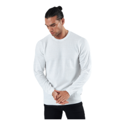 Jack & Jones Blacamp Knit Structure Crew Neck White