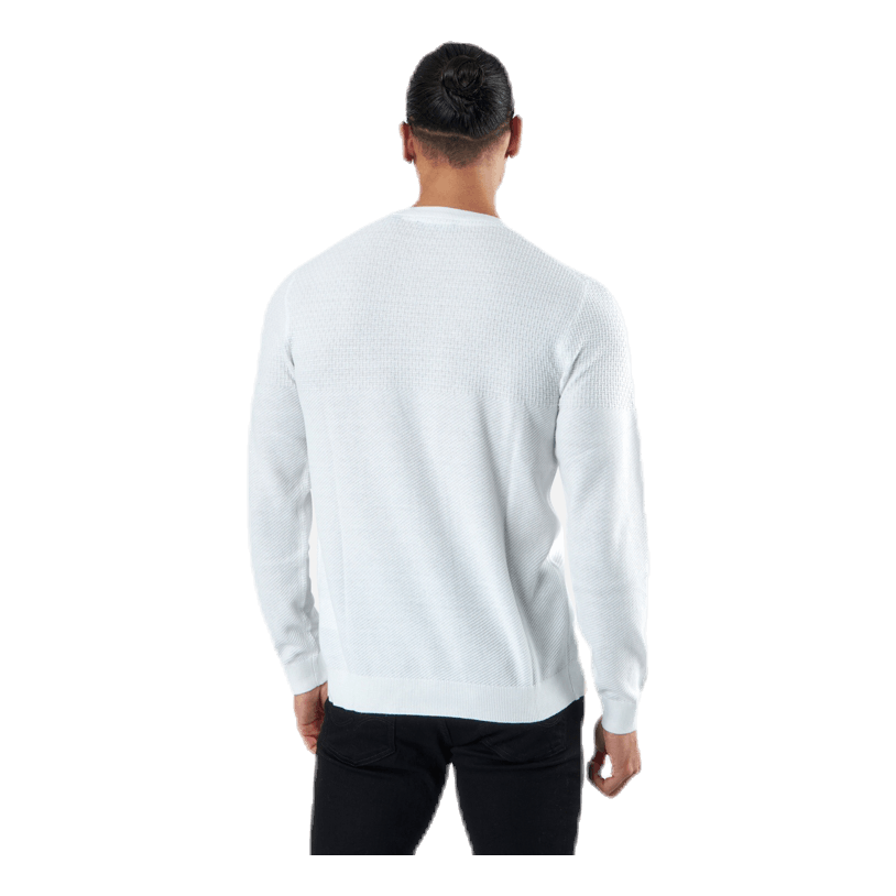 Jack & Jones Blacamp Knit Structure Crew Neck White 2 Jack & Jones Blacamp Knit Structure Crew Neck White - Image 2