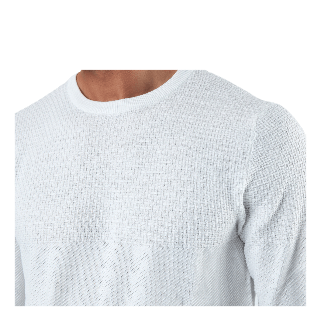 Jack & Jones Blacamp Knit Structure Crew Neck White 4 Jack & Jones Blacamp Knit Structure Crew Neck White - Image 4