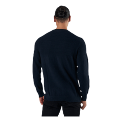 Jack & Jones Blacamp Knit Structure Crew Neck Blue -Takit Myyntikauppa 5714924538093 003 6638de59253c4ba6871d3b0db9d88108