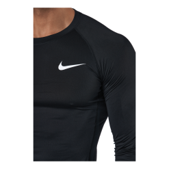 Nike Pro Dri-FIT Men's Tight Fit Long-Sleeve Top BLACK/WHITE -Takit Myyntikauppa 60518 08 004