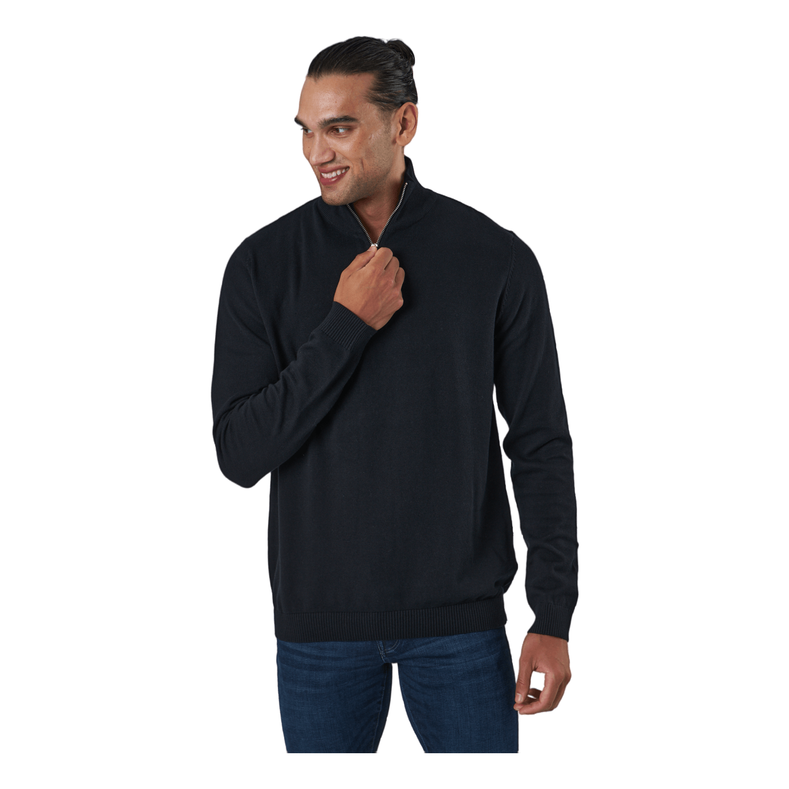 Jack & Jones Jjebasic Knit Half Zip Black 2 Jack & Jones Jjebasic Knit Half Zip Black - Image 2