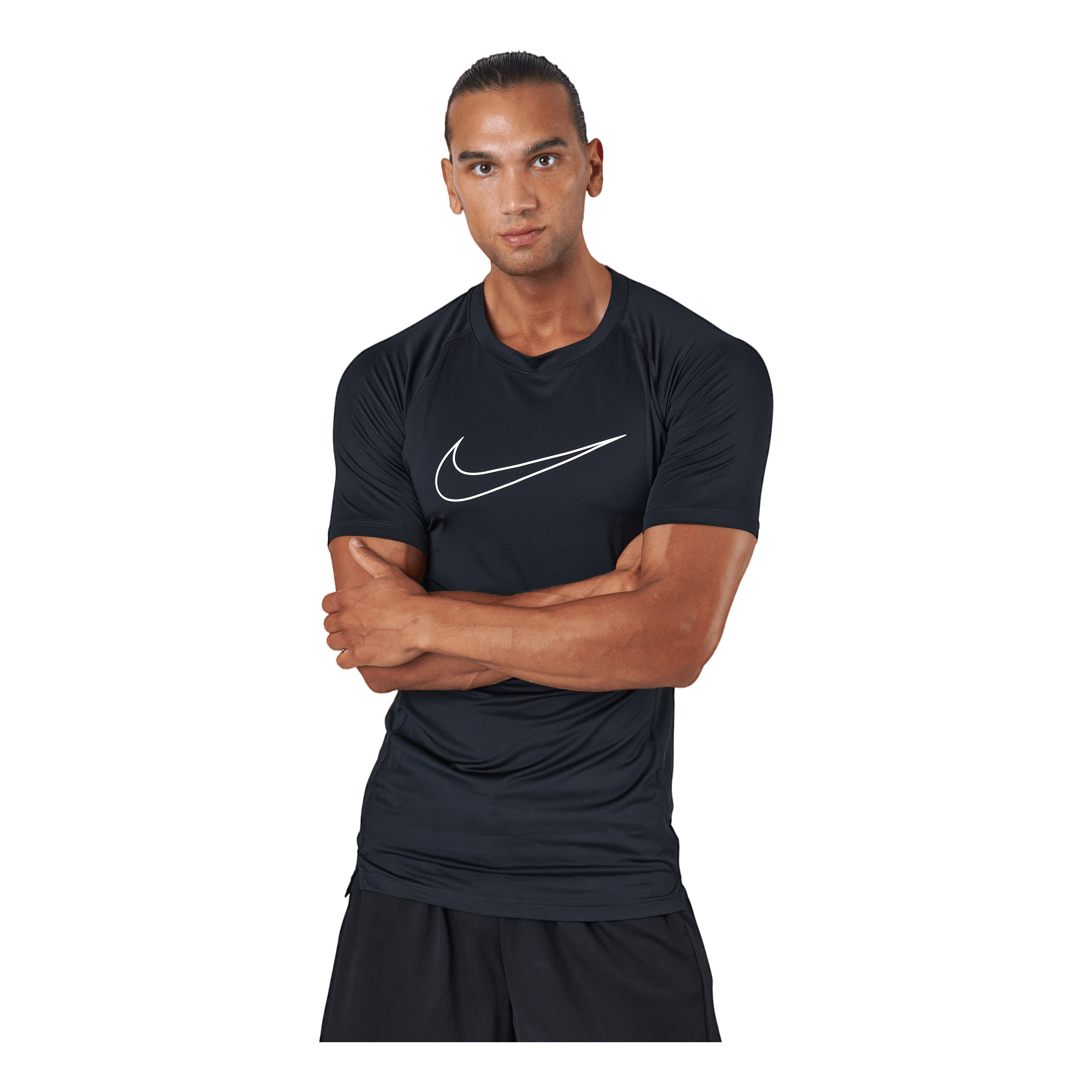 Nike Pro Dri-FIT Men's Tight Fit Short-Sleeve Top BLACK/WHITE 2 Nike Pro Dri-FIT Men's Tight Fit Short-Sleeve Top BLACK/WHITE - Image 2