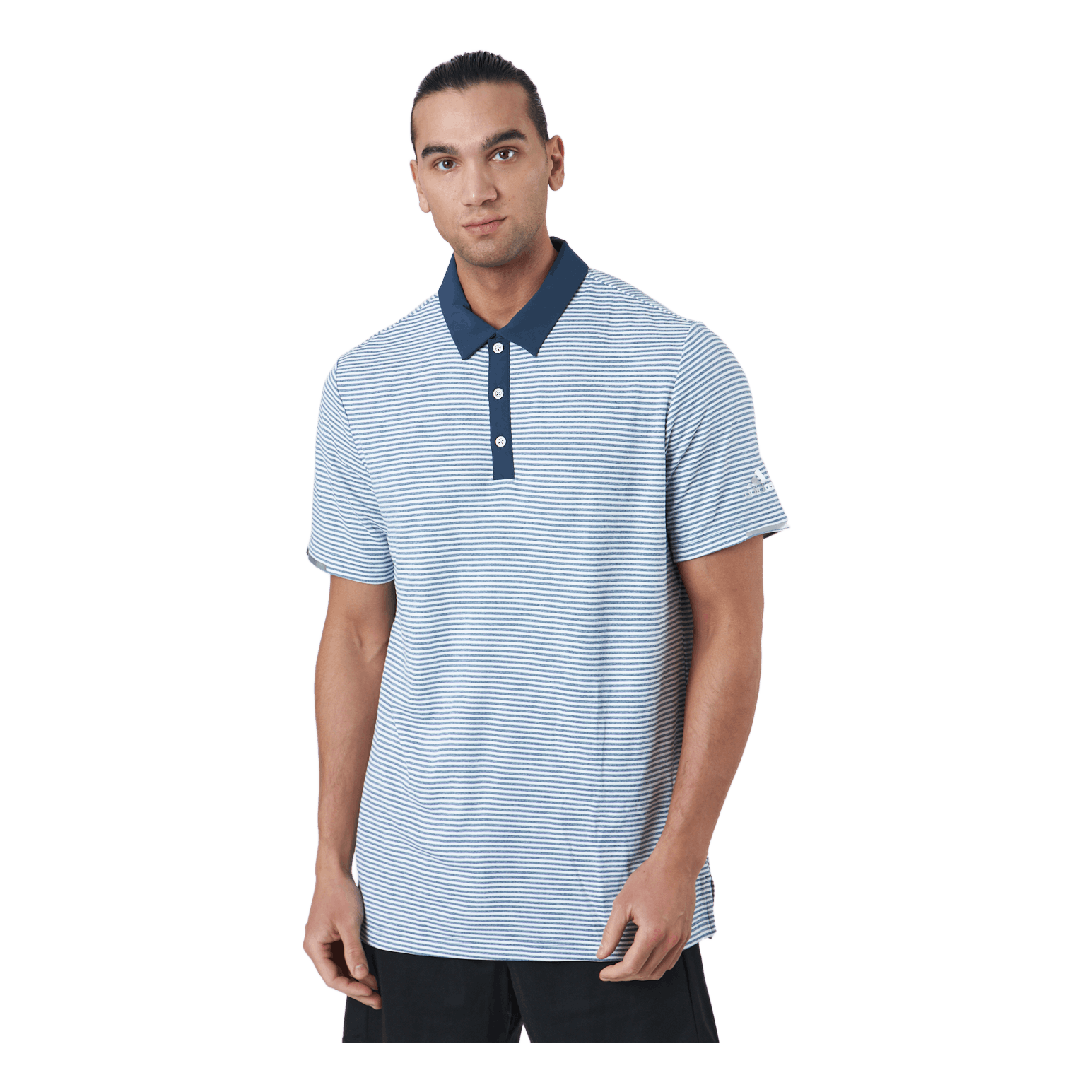 ADIDAS Heat.rdy Micro-stripe Polo Shi Crew Navy/white 1 ADIDAS Heat.rdy Micro-stripe Polo Shi Crew Navy/white