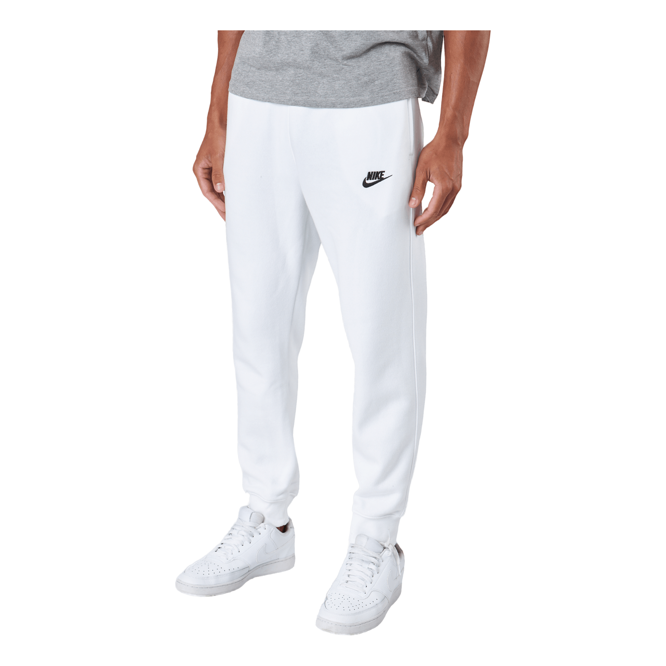 Nike Sportswear Club Fleece Joggers WHITE/WHITE/BLACK 1 Nike Sportswear Club Fleece Joggers WHITE/WHITE/BLACK