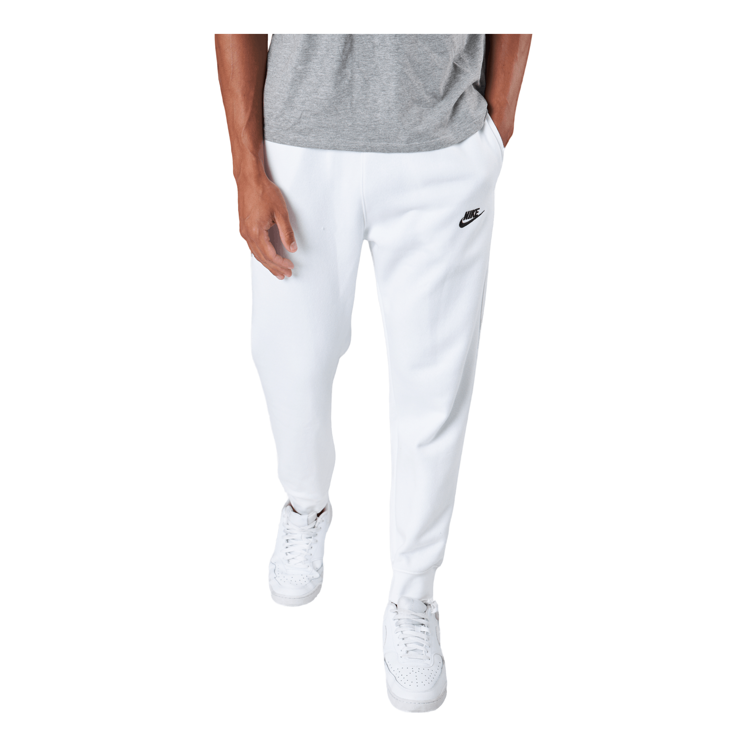 Nike Sportswear Club Fleece Joggers WHITE/WHITE/BLACK 2 Nike Sportswear Club Fleece Joggers WHITE/WHITE/BLACK - Image 2