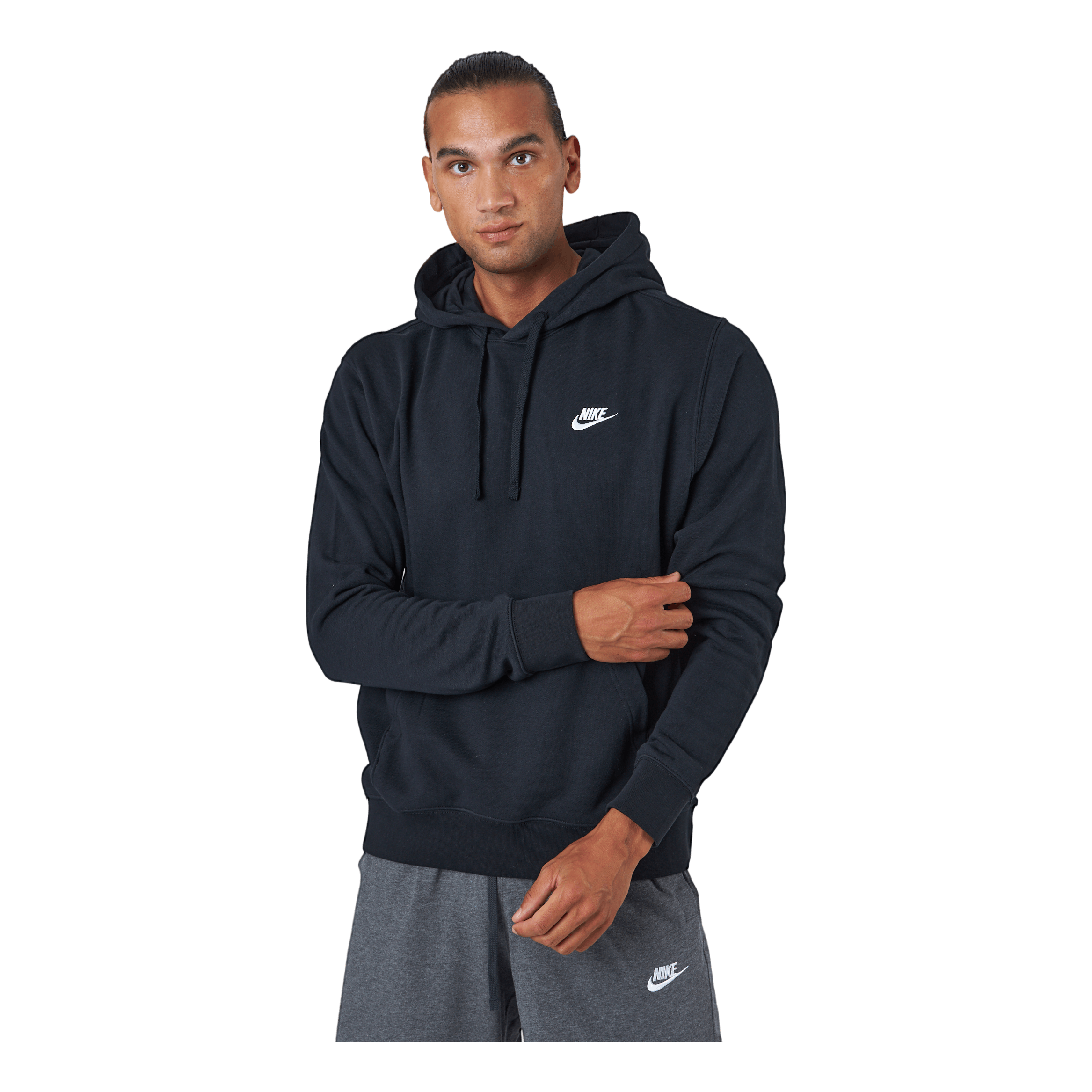 Nike Sportswear Club Men's Pullover Hoodie BLACK/BLACK/WHITE 1 Nike Sportswear Club Men's Pullover Hoodie BLACK/BLACK/WHITE