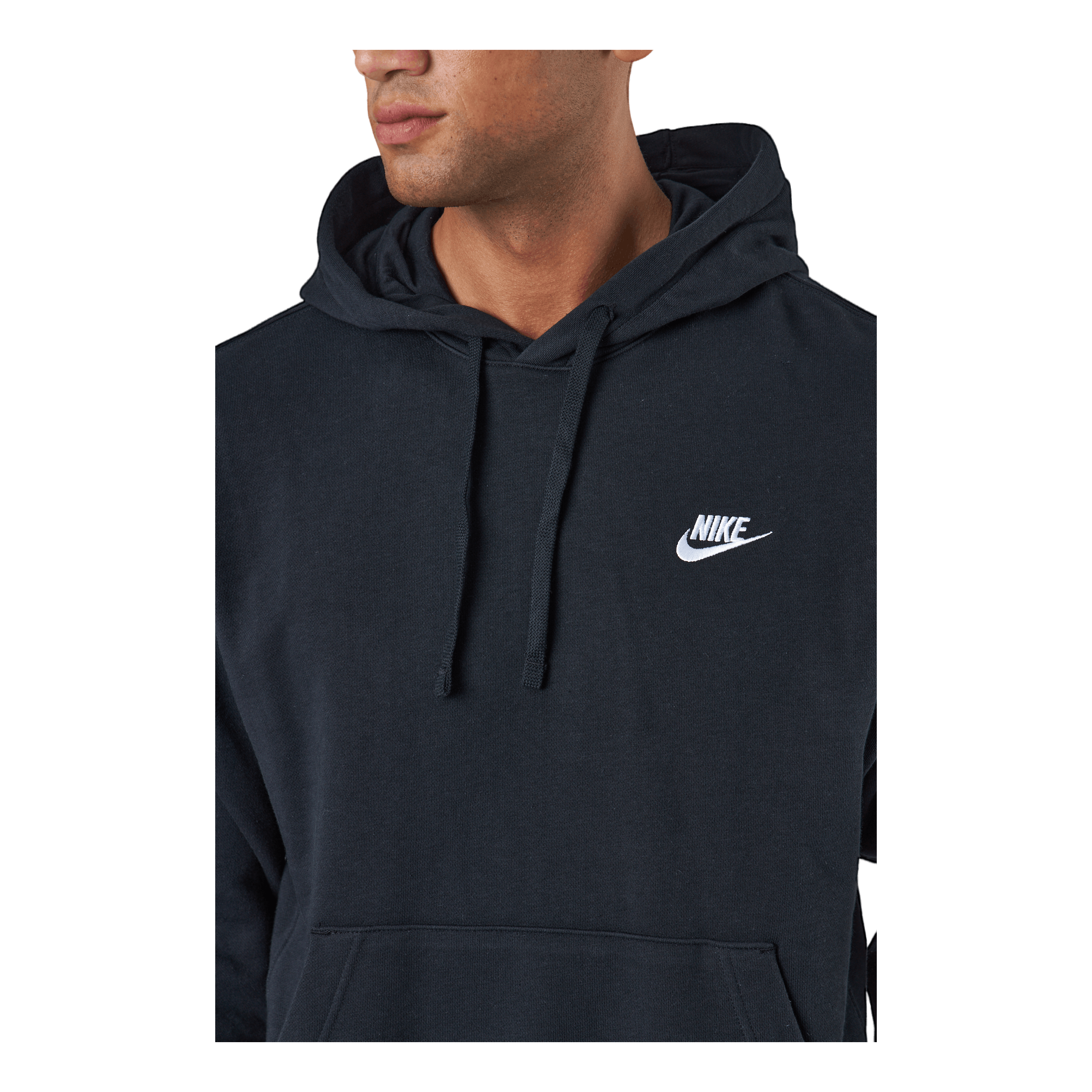 Nike Sportswear Club Men's Pullover Hoodie BLACK/BLACK/WHITE 4 Nike Sportswear Club Men's Pullover Hoodie BLACK/BLACK/WHITE - Image 4