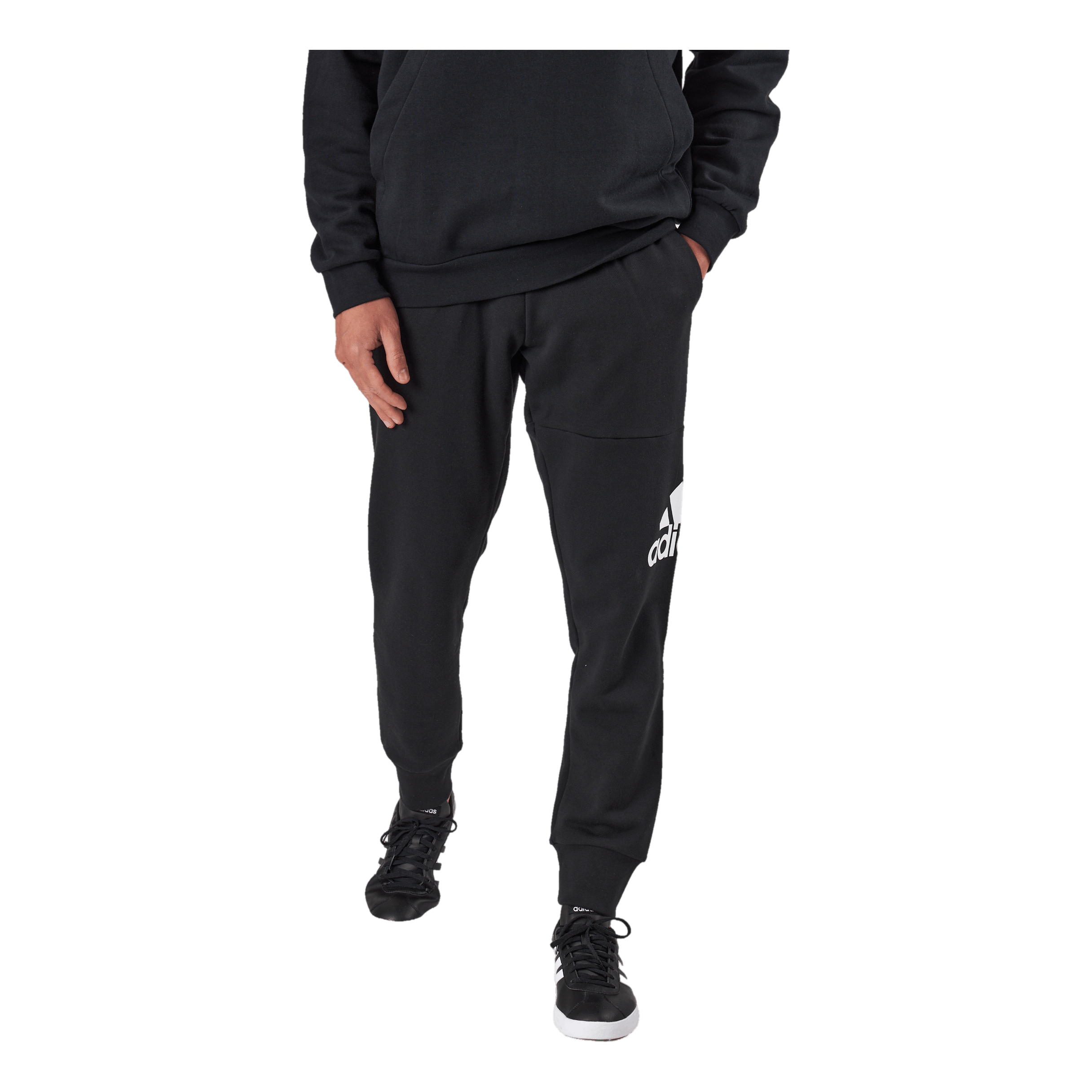 ADIDAS Essentials French Terry Tapered Cuff Logo Joggers Black 2 ADIDAS Essentials French Terry Tapered Cuff Logo Joggers Black - Image 2