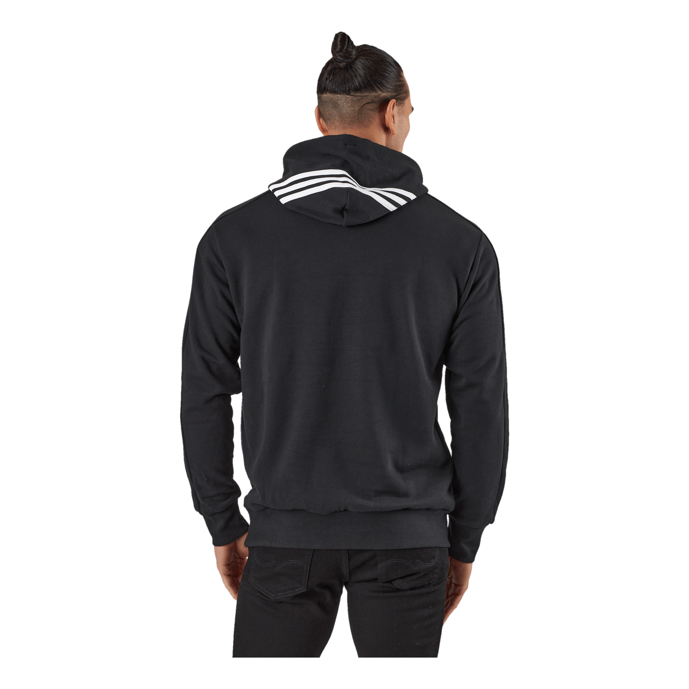 ADIDAS Essentials French Terry 3-Stripes Hoodie Black 3 ADIDAS Essentials French Terry 3-Stripes Hoodie Black - Image 3