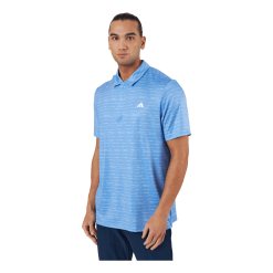 ADIDAS Stripe Zip Golf Polo Shirt Blufus/White