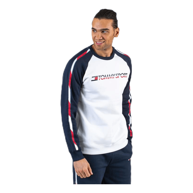 Tommy Hilfiger Sport Fleece Tape Crew White 1 Tommy Hilfiger Sport Fleece Tape Crew White